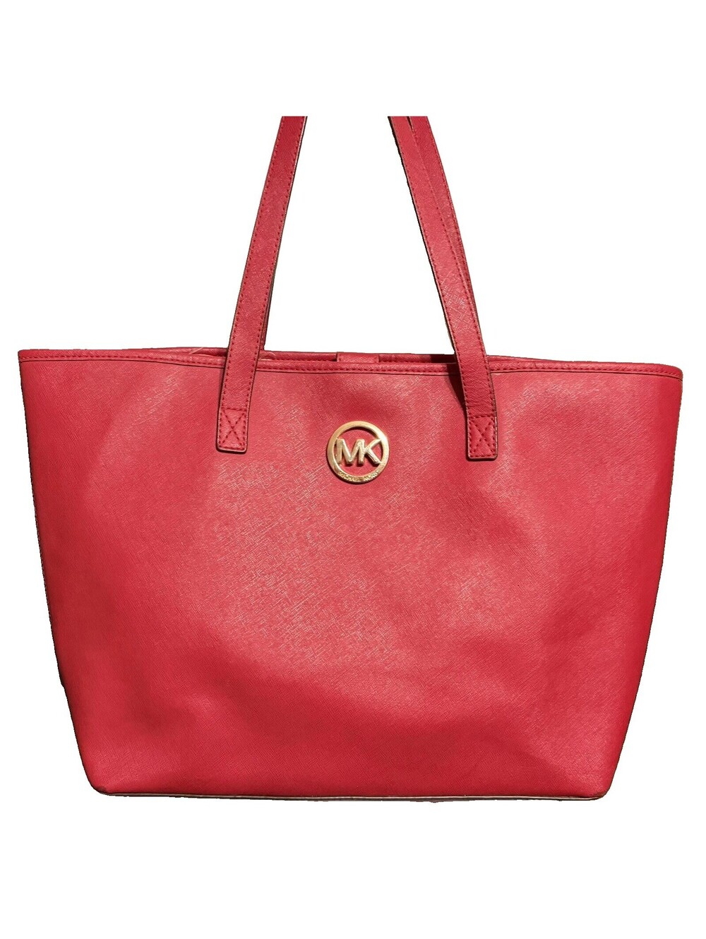 Michael Kors Jet Set Travel Saffiano Red Shoulder Large Tote Leather